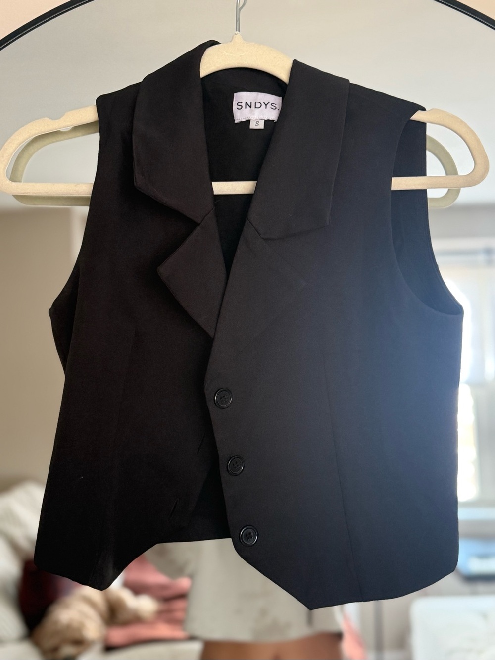 SNDYS Black Sleeveless Tailored Vest